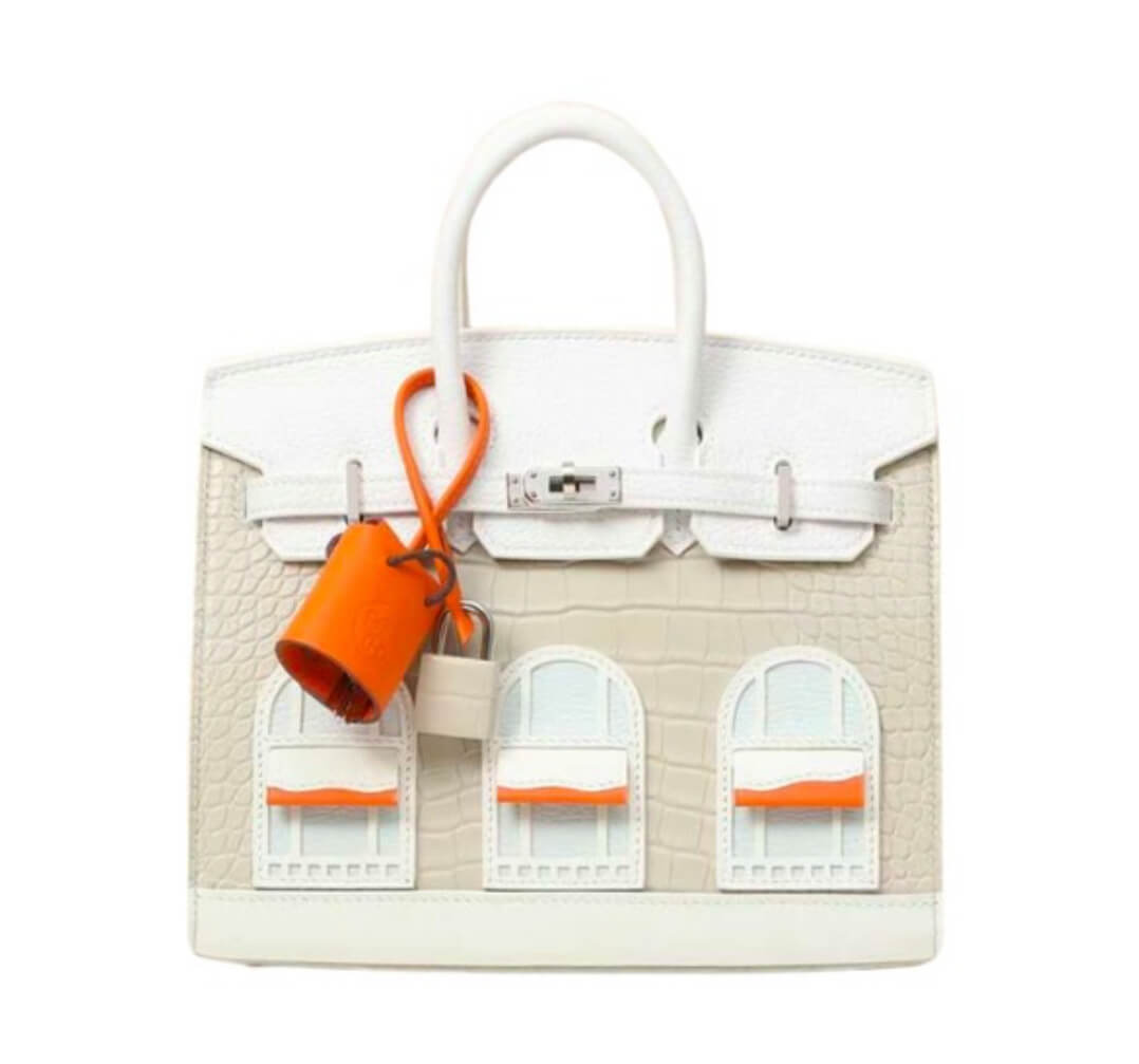 Hermès Birkin20 Sellier Faubourg House White Snow&Palladium Hardware