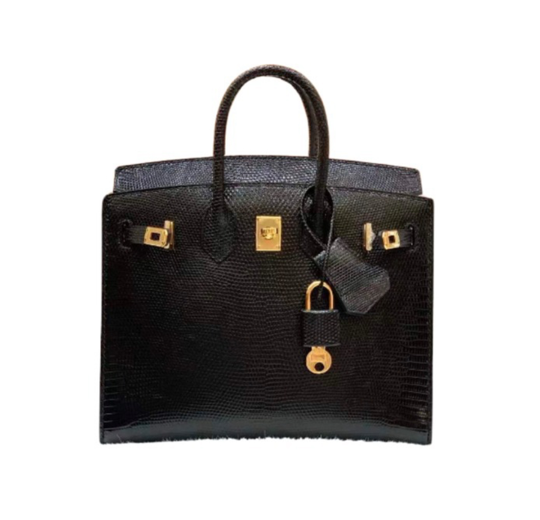 Hermès Birkin20 Sellier Noir Lizard &Gold Hardware